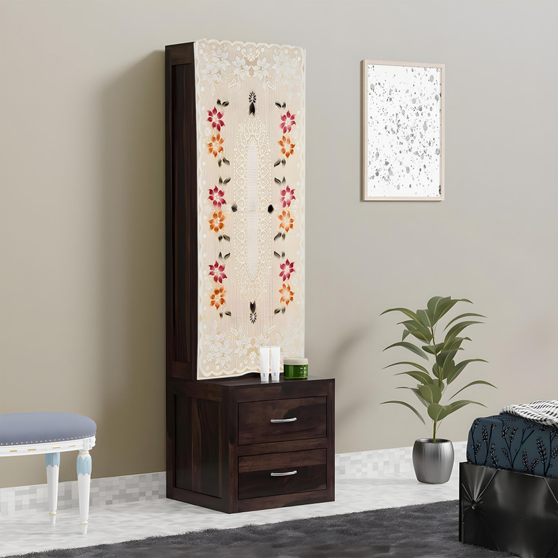 HOMESTIC by Kuber Industries Mirror Cover Dressing Mirror Cover Protection for Dust & Scratches (White & Orange) 100000000132823_HT(White, Orange)