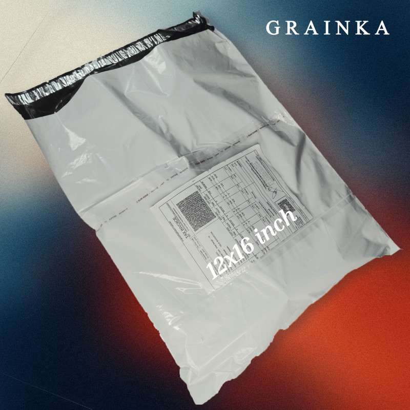 Grainka With POD Tamper Proof Courier Bags for Shipping || 60 MICRON || 100Pc ||(Glossy white)