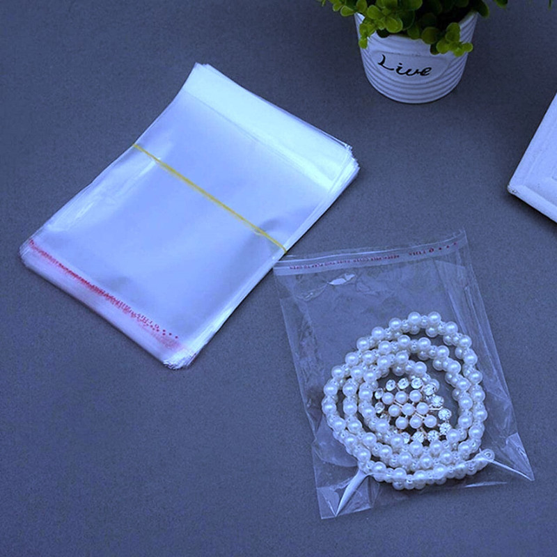 Retailvibes 4x5 Inch | 200 Pcs Transparent Bopp Bags Self Adhesive Jewelry & Accessories Pouch(Clear)