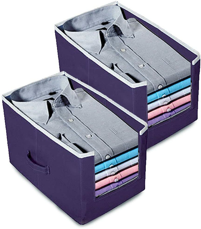 whitekrafts Stacker/Shirt Organizer Wardrobe Organizer Shirt Stacker Wardrobe Organizer Shirt Stacker Wardrobe Organiser Shirt Stacker 2 pcs combo navy blue ST1001(Navy Blue)