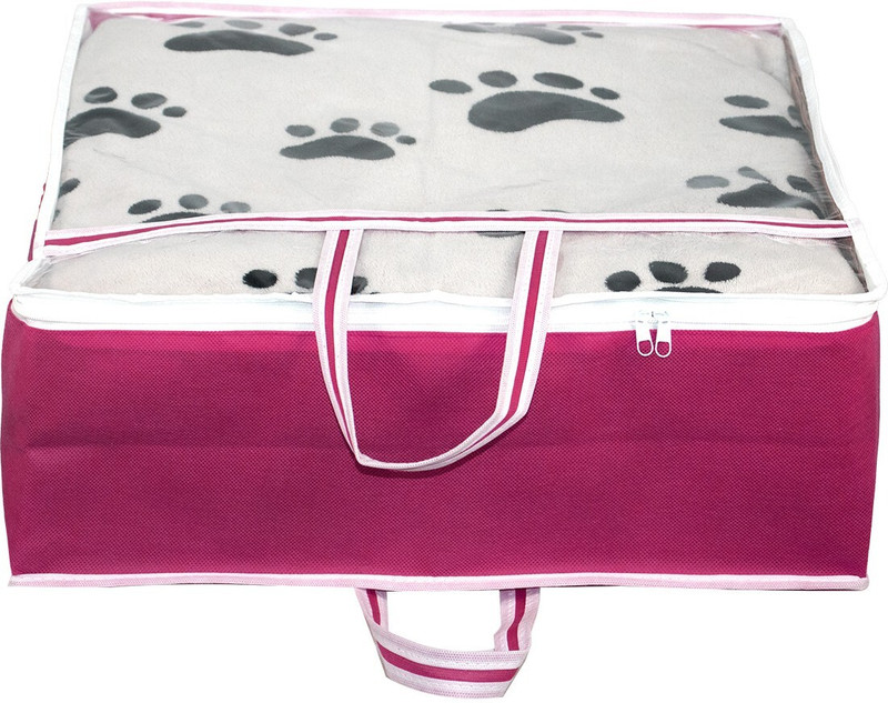 CHAMPARAN Trendy Tear Resistant Non Woven Blanket Cover/Garment Bag/Under Bed Storage Pack of 1(Pink)