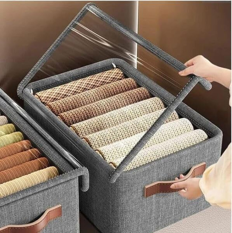 Kichencraft Storage bag with Lid Poly-canvas Laundry Bag(Grey)