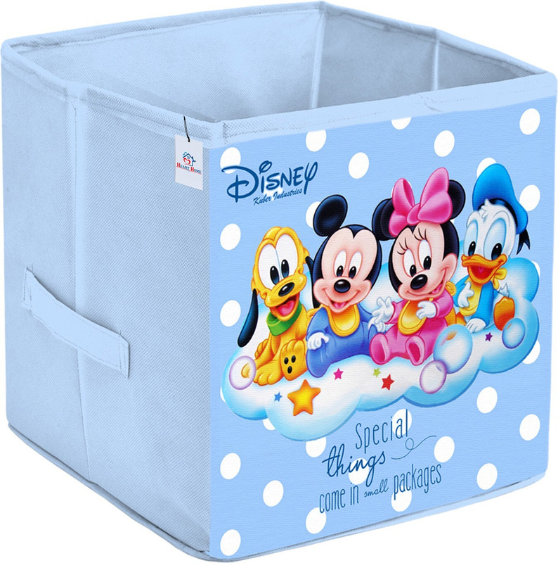 Heart Home Designer Disney Baby Team Mickey Print Non Woven Fabric Foldable Cubes Storage Box with Handle,( Extra Large (Royal Blue)-25_F_HHOME16149 25_F_HHOME016149(Royal Blue)