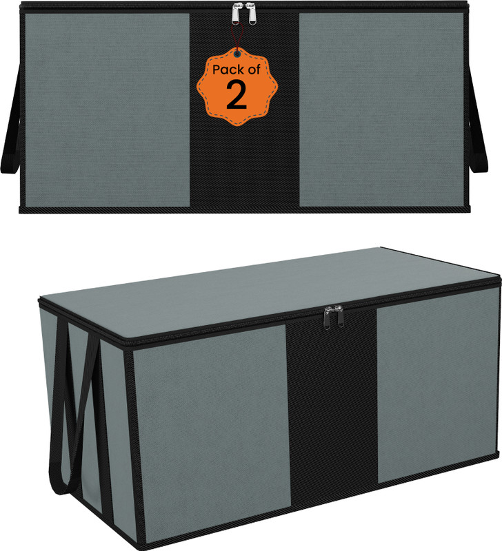 HOMESTIC by Kuber Industries Storage Bag Black Patti Waterproof Underbed Storage Bag | Handle | Large | Grey Cloth Storage(Grey)