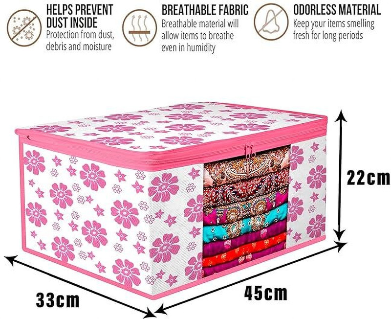 shree sawariya creation PINK FLOWER PACK OF 24 Cotton Laundry Bag(Pink)