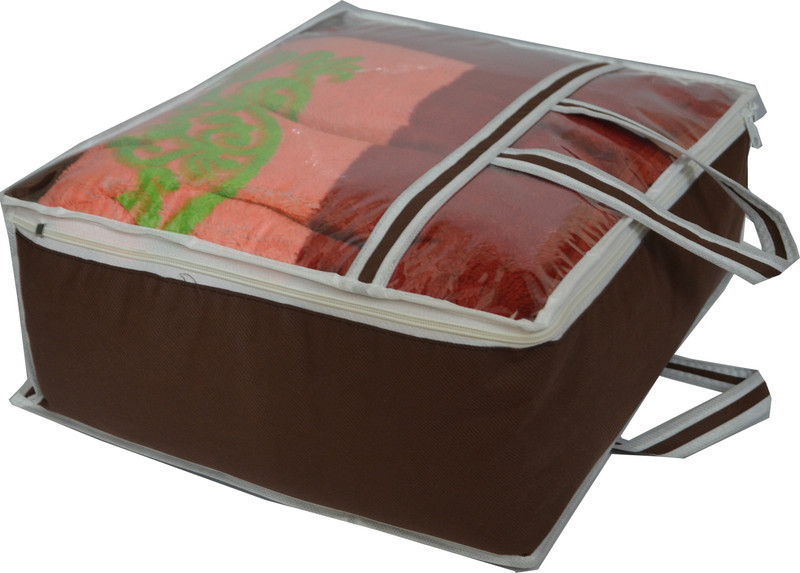 Ankit International Blanket Cover Storage Bag Blanket Organizer/Cover with a Large Transparent Window Side Handles Blanket Cover(Brown)