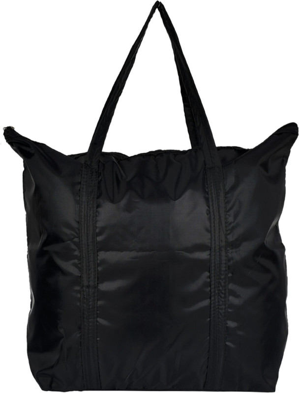 KUBER INDUSTRIES Storage Bag Multiuses Polyster Storage Bag, Shopping Bag, Tote Bag, Cloth Bag With 1 Small Pocket & Handle (Black)-47KM01249(Black)