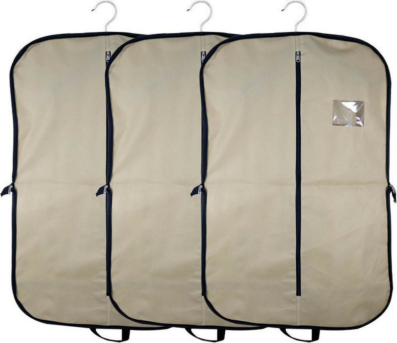 GULAFSHA INDUSTRIES coat cover Non Woven Coat/Suit/Blazer Cover Set of 3(Brown)