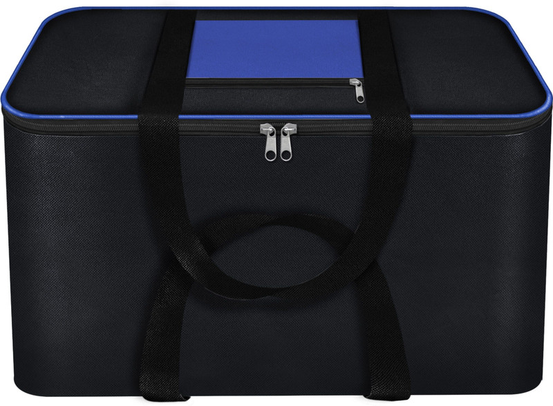STORITE Big Storage Bag Moisture Proof Blanket, Cloth, Saree Organizer with Zippered Closure(Blue/Black)