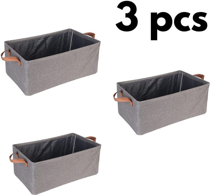 VENDIFY SET OF 3 Cloth Organizer for Wardrobe Cloth Storage Box saree cover storage bags clothes organiser cloth storage bag storage box for clothes cloth storage storage organizer box for cupboard(Grey)