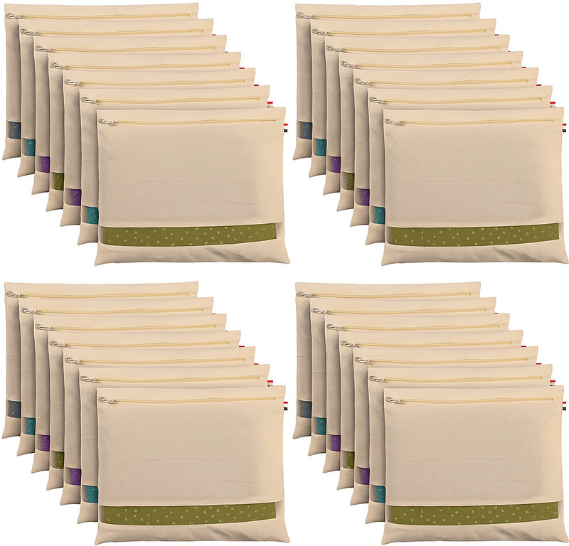 Kottify Saree Cover 24 Saree cover packing bags for clothes organizer, saree covers with zip bags, Saree bags storage single saree covers Packing cover sari bags,(Cream)