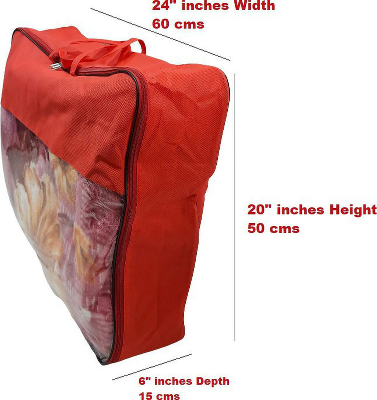 VP Creation DOUBLE BED KING SIZE BLANKET COVER BAG RED 1 PC NON-WOVEN FABRIC(Red)