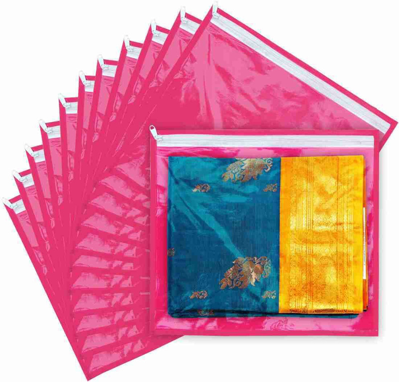 Tiarakrafts Single packing Saree Cover/Suit Cover/Cloths Pink Set Of 12(Pink)