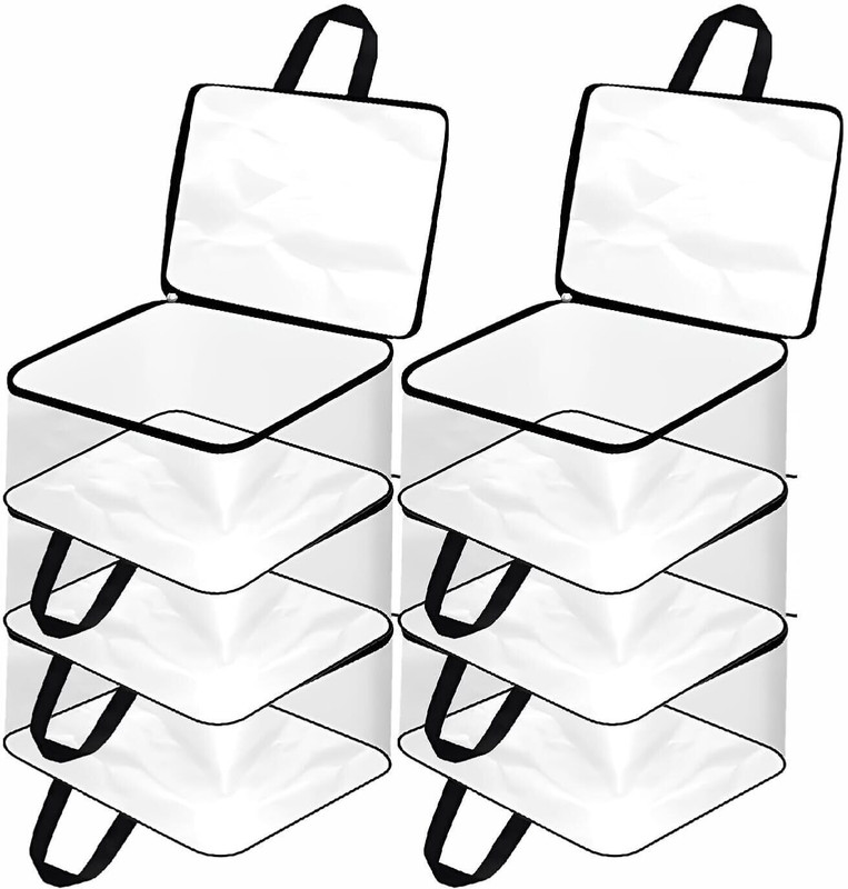 VYORA Clothes storage bag Saree cover Cloth storage box Organizer box Lahnga cover Bag Storage box With Handle Saree bags Pack of 6 Plastic(Black)