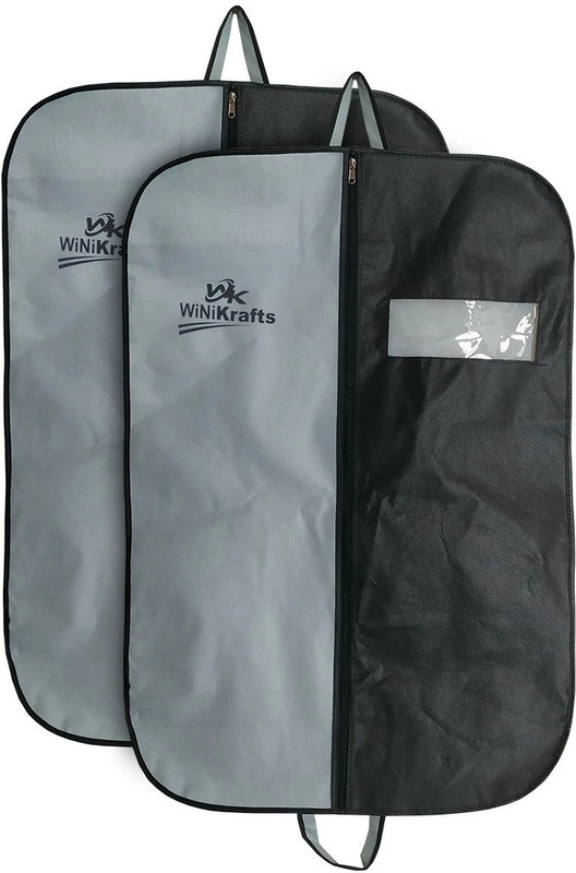 wini krafts 2 Non Woven Men's Coat Blazer, Foldover Breathable Garment Bag 2(Grey Black)