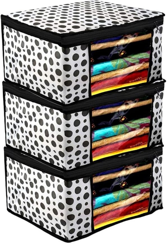 shreesawariya creations BLACK BINDI PACK OF 16 Cotton Laundry Bag(Black)