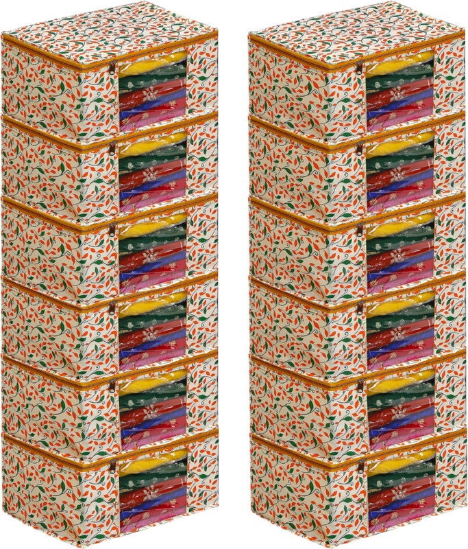 House of Common Cloth Safety Bag for Sarees,Lahanga,Cloths,Suits,Pants Shirt Storage Saree Cover Organizer Clothes cover/Storage Cover/Cloth Cover,Garment Cover FW601_CREMA_PK12(CREMA)