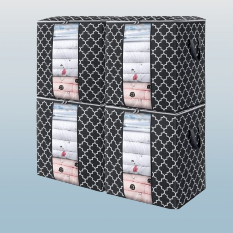 STORAZE PVC Jumbo Wardrobe Organizer GARMENT COVER(Black)