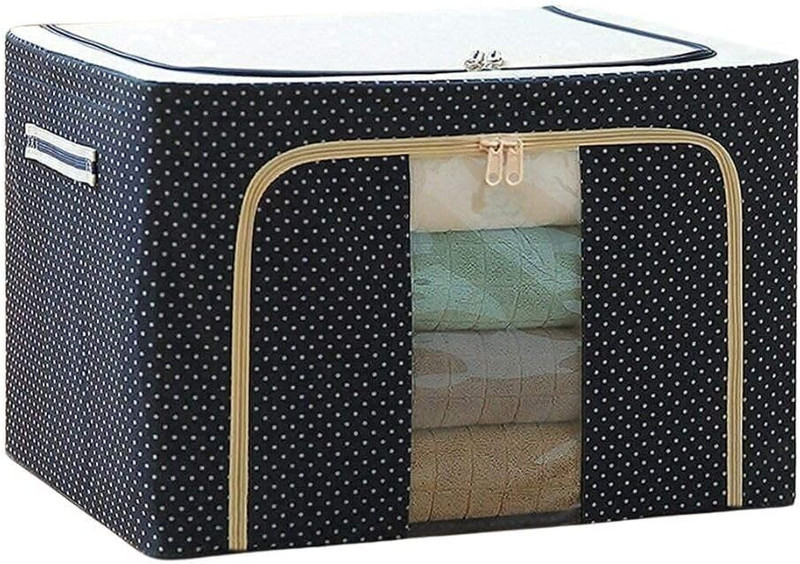 NISHIV Clothes Storage Box Clothes Storage Box,66 LitreFoldable Clothes Storage Box Extra Foldable Stackable Container Organizer,Cloth Storage Bags with Zip(Multicolor)
