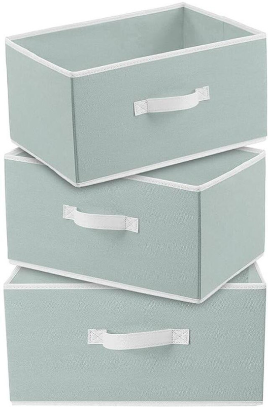 uhi Multipurpose Rectangular Drawer Storage Organizer Foldable Box with Side Handle, Replacement Drawer Storage For Toys & Clothes Organizer (3 Pcs)(Grey)