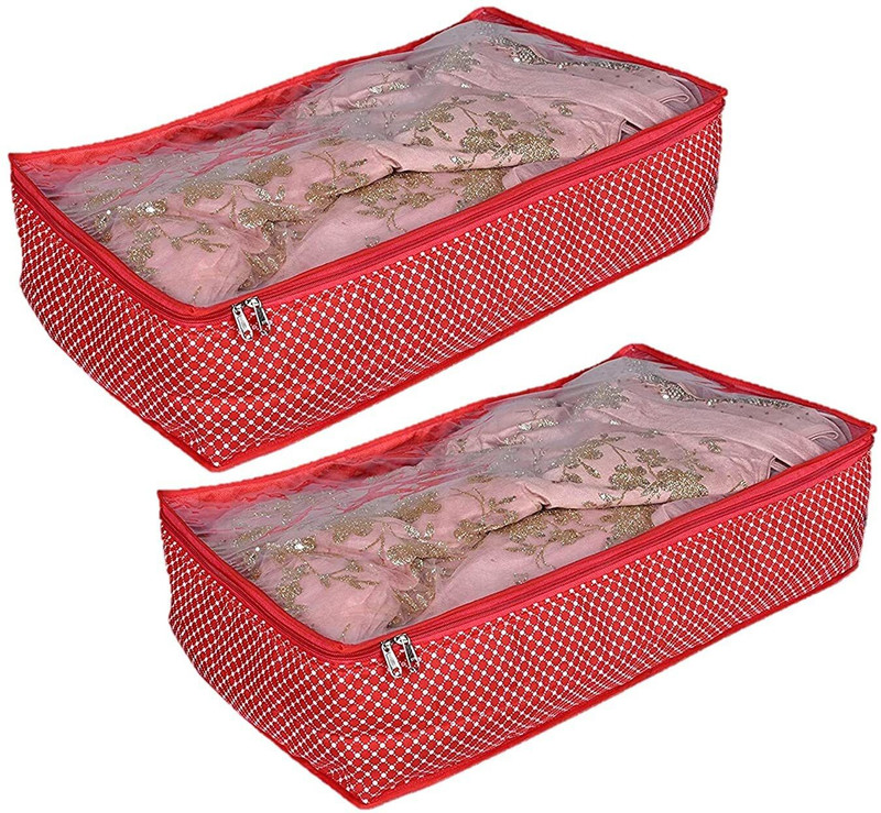 Home Style India Lehenga Covers With Zip Big Size|Lehenga Cover Bag Saree/Lehenga/Ghaghra/Gown Cover With Zip Big Size For Storage And Gift Purpose|Lehenga Cover Bags With Zip(Red)