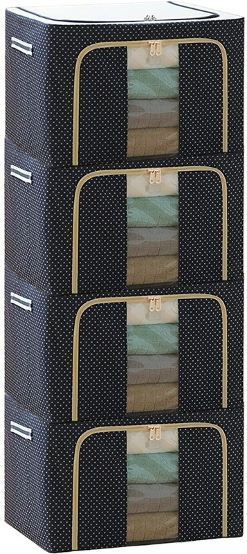 iweike Store Non-Woven Clothes Organizer For Wardrobe 66 Liter Large Storage Box SR_WARDROBE_66 LITER_04(Random)