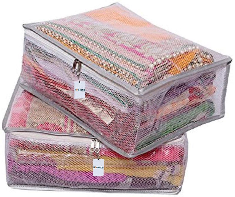 HOMESTIC by Kuber Industries Cloth Cover 2 Piece PVC Saree Bag (Transparent) 100000000022847_HT(Transparent)