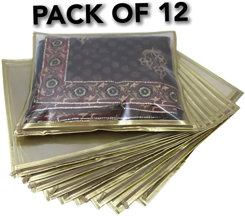 House of Common Saree Covers 12 Set With Transparent Saree Cover 12 Set -Single-Transparent-Design-Gold-Set-Of-12(Transparent)