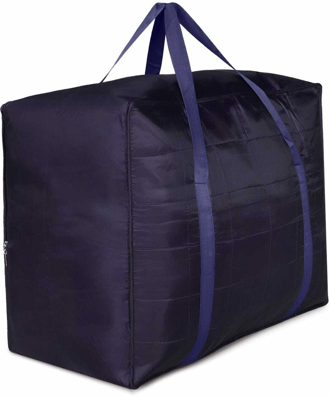 Peafowl Multipurpose Bag Double Bed Jumbo Bag Cover/Saree Bag/Household Storage Bag Polyester Laundry Bag(Navy Blue Bag)