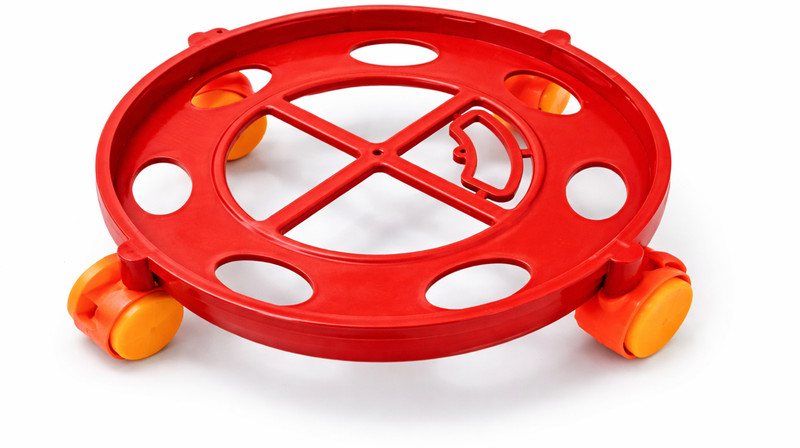 SBE Pot/Cylinder Trolley Strong Plastic With Wheel Gas Gas Cylinder Trolley(Red, Black, Pack of 2)