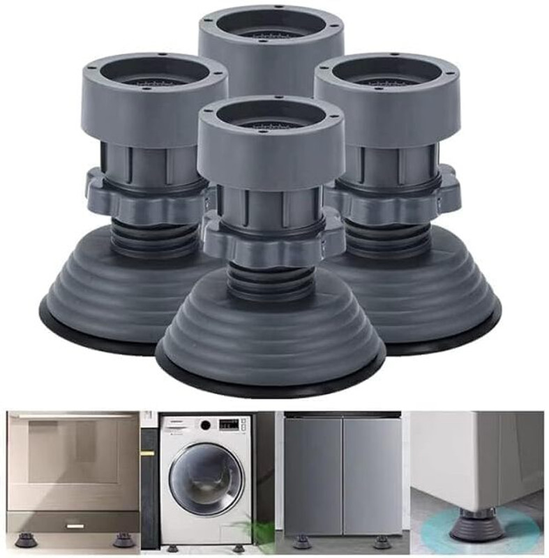 HAVENSTONE 4 PC -Upgraded Anti-Vibration Pads, Adjustable Feet for Washer, Dryer & Fridge Gas Cylinder Trolley(Multicolor)