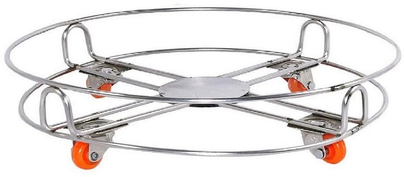 NARV Portable Utility Stand Home & Kitchen Use Plant Pot Stand with Wheels Home Gas Cylinder Trolley(Steel, Pack of 1)