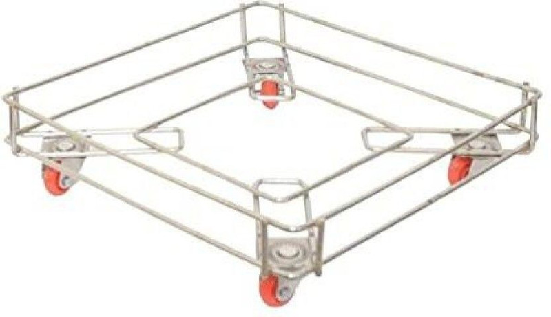 DEVASHREE ENTERPRISE Stainless Steel Oil Container Trolley Oil Dabba Trolley Trolley Gas Cylinder Trolley(Silver)