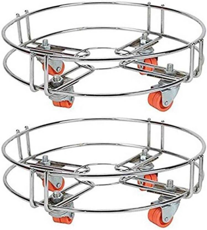 kanyka pack of 2 Gas Cylinder Trolley(Silver, Orange)