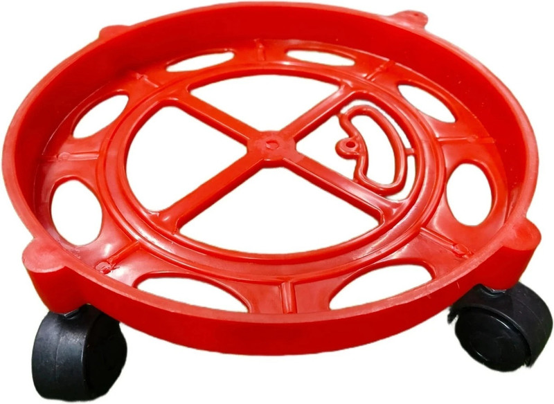 shamya LPG Cylinder Trolley Strong Plastic Stand Smooth Wheels Base Gas Cylinder Trolley(Red)