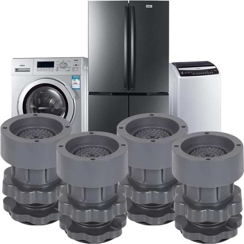 PRETOX Washing Machine Vibration Pads Adjustable Dryer Shock Noise Cancelling Pads 4pc Gas Cylinder Trolley(Grey)