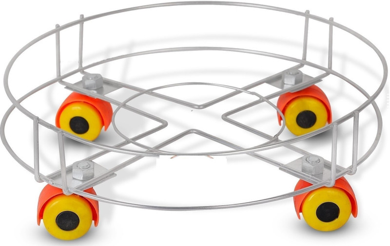 SVS Stainless Steel-LPG Gas Cylinder Trolley With Wheels For Home(L-29CM X B-10CM) Gas Cylinder Trolley(Silver)