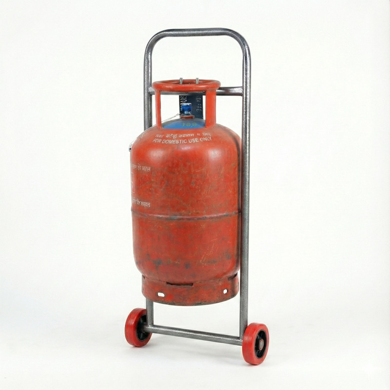 reezle ✨ Heavy-Duty LPG Cylinder Trolley ♻️ ✔️Perfect for Easy Cylinder Transport Gas Cylinder Trolley(Black)