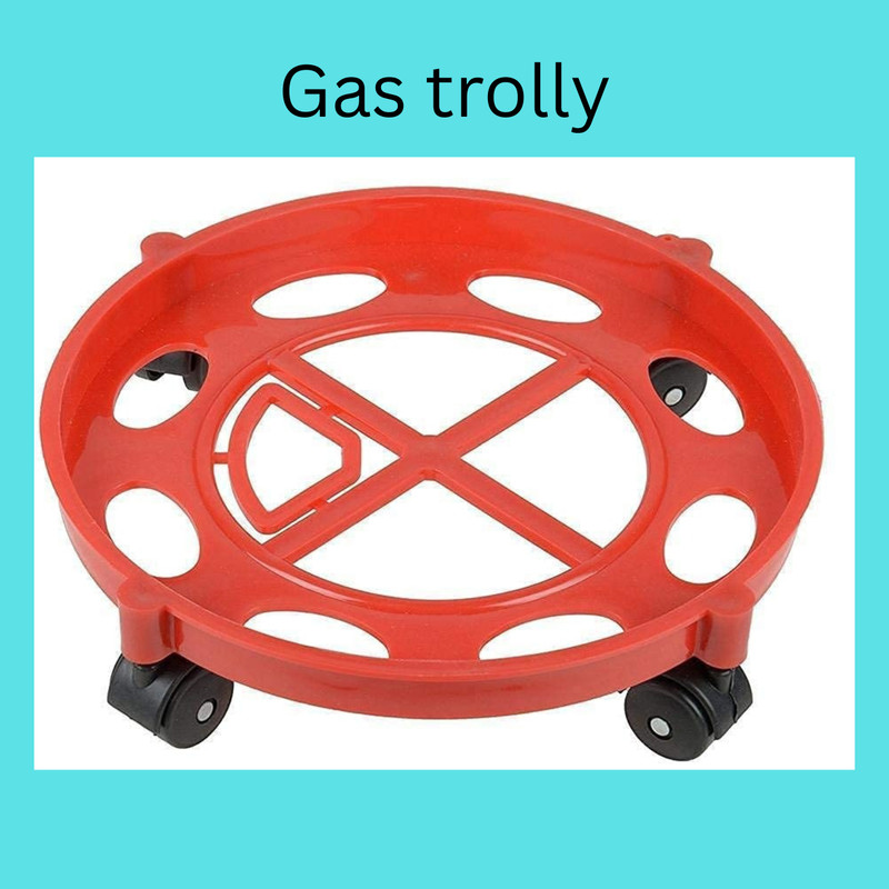 CHITRAKUT Multipurpose Gas Cylinder Moving Trolley Heavy Plastic LPG Stand Red_1pcs Gas Cylinder Trolley(Red)