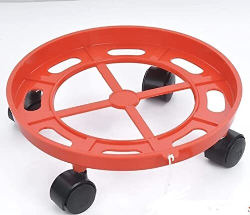 SWAURSAHA LPG Gas Cylinder Stand with Wheels |Movable and Portable Gas Trolley (Pack of 2) Gas Cylinder Trolley(Red)