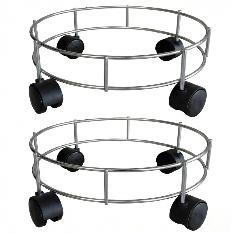 RINCY 2 Pic Stainless Steel Wheel LPG Gas Cylinder Trolley with 4 Wheels -SG Gas Cylinder Trolley(Green, Pack of 1)
