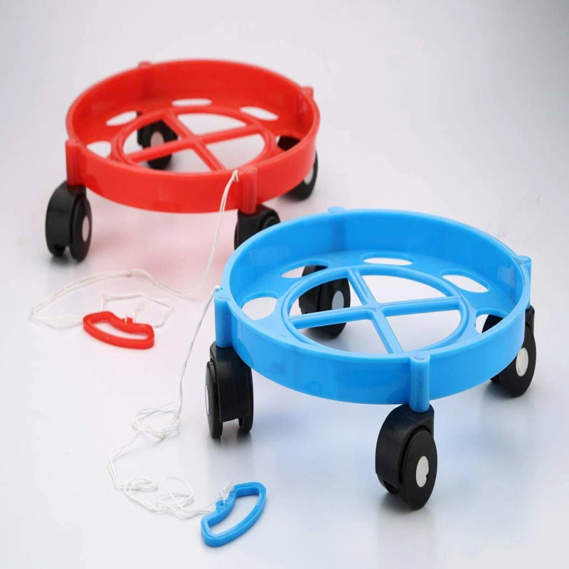 HR ENTERPRISES Heavy Duty Gas Trolley Combo Pack 2 Blue Red Cylinder Stand with Wheels Gas Cylinder Trolley(Red, Blue)