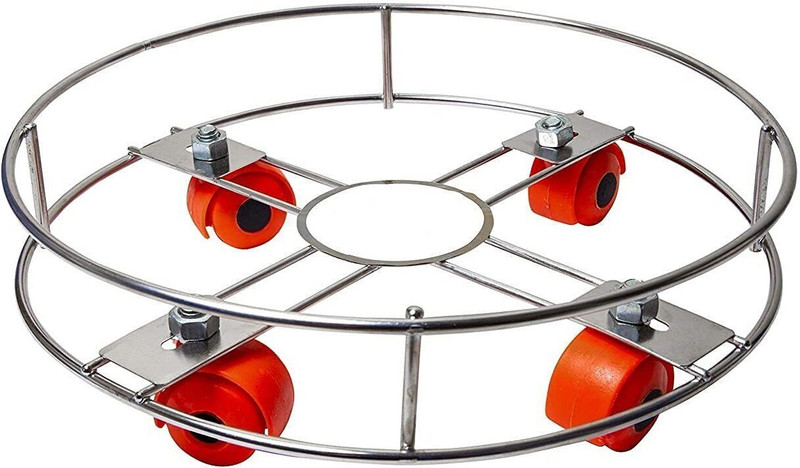 AAK STEELS GAS CYLINDER TROLLEY GAS CYLINDER TROLLEY (STEEL, PACK OF 1) Gas Cylinder Trolley(Silver, Pack of 1)
