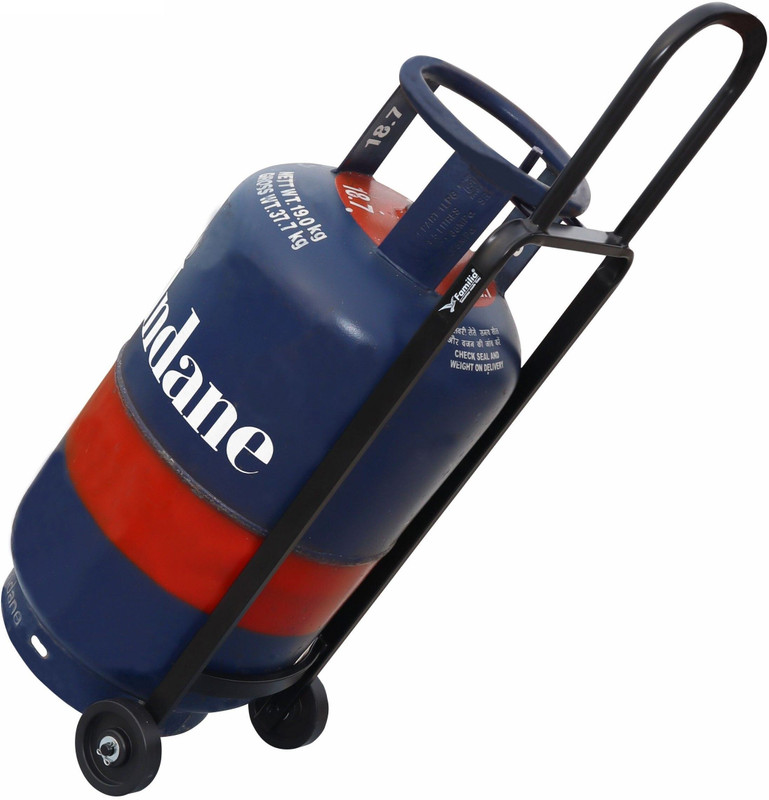 Familia Heavy Duty LPG Gas Cylinder Trolley with Wheels & Hooks & 4Inch Wheels Gas Cylinder Trolley(Grey)