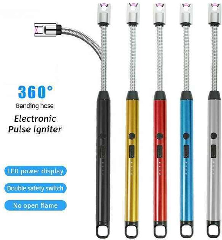 The CartYard USB Rechargeable Arc Lighter with 360° Flexible Neck, Windproof Aluminium, Plastic Electronic Gas Lighter(Multicolor, Pack of 1)