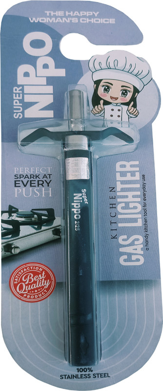 Shiv Super Nippo Stainless Steel Kitchen Gas Lighter a kitchen tool for everyday use Steel Gas Lighter(Black, Pack of 1)