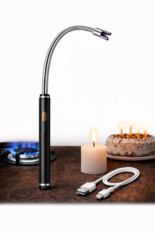 KalashTraders USB Rechargeable Electric Arc Lighter Windproof Plasma Flexible Neck Steel Electronic Gas Lighter(Multicolor, Pack of 1)