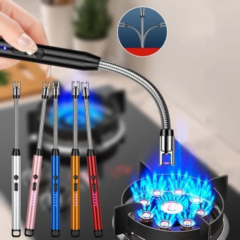twilight Rechargeable Electric Lighter for Gas, Candles BBQ Cigars Steel, Plastic Electronic Gas Lighter(Red, Blue, Silver, Pack of 1)
