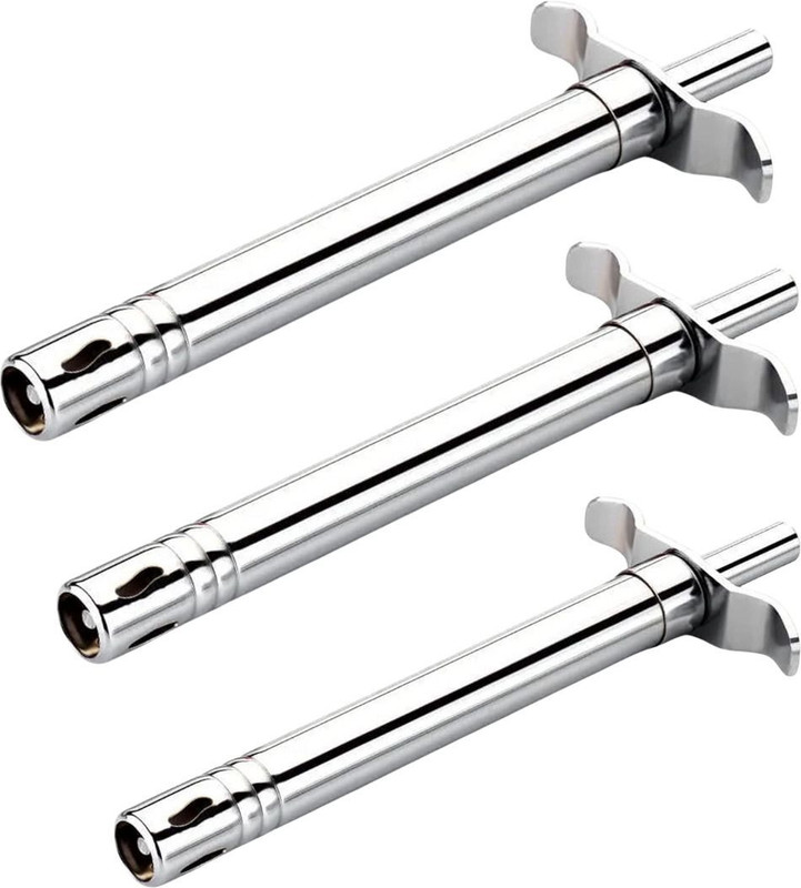Shalvi Stainless Steel Lighter for Gas Stove, Kitchen Use Steel Gas Lighter(Silver, Pack of 3)