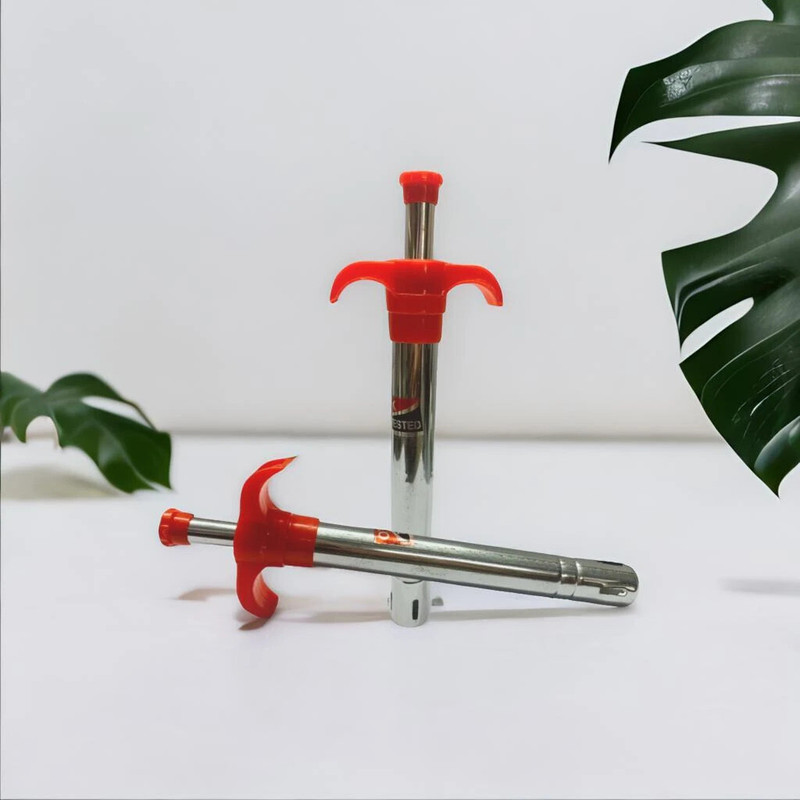 MILTONE Stainless Steel Gas Stove Lighter with Safety Guard, 18 cm Length, Steel Gas Lighter(Red, Pack of 2)